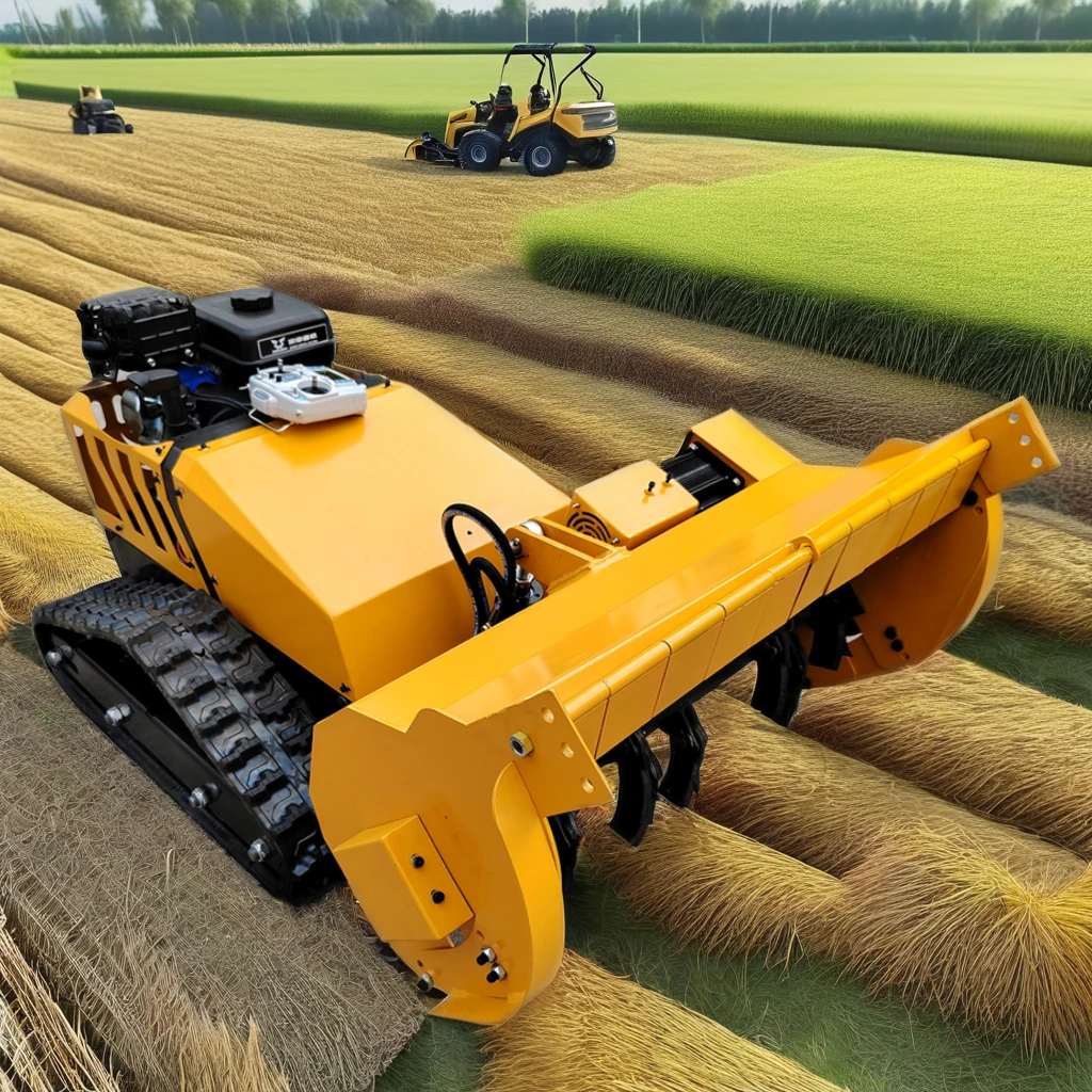 Jingyu Self-propelled Electric Start Weed Trimmer Powerful Gasoline Remote Control Robot Mower