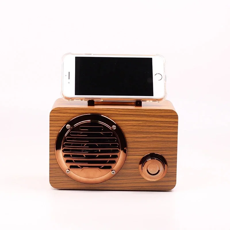 Trending 2024 Vintage Record Player Mini Wood Radio Shape Blue Tooth Speaker Bookshelf Speaker Outdoor Speakers