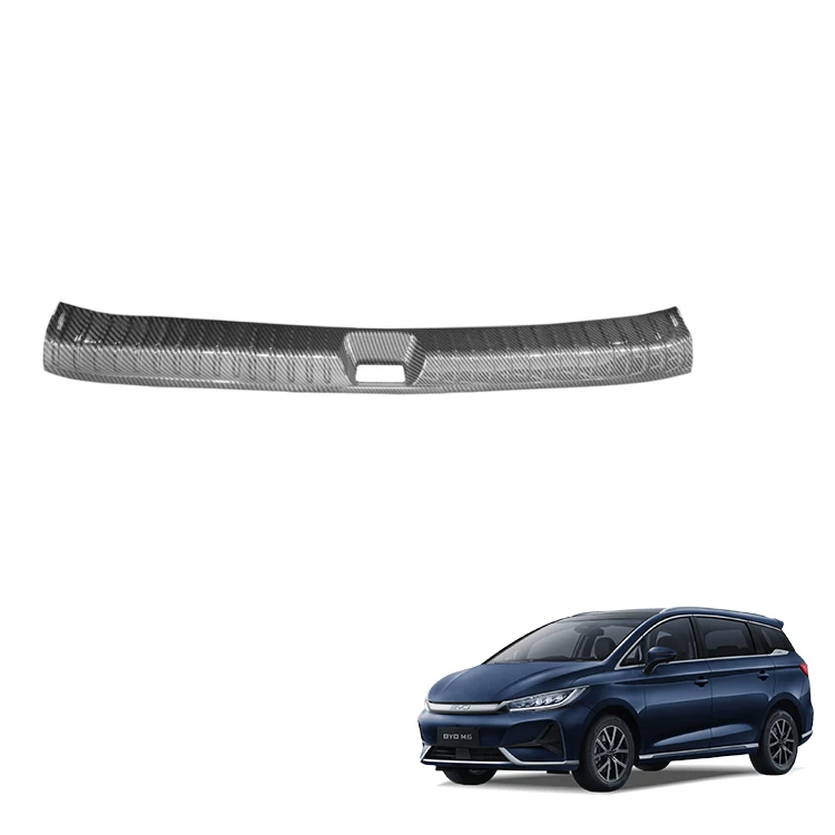 Auto Inner Rear Trunk Guard for BYD M6 Accessories Emax7 ABS Carbon Fiber Pattern Tailgate Guard Plate Interior Accessory