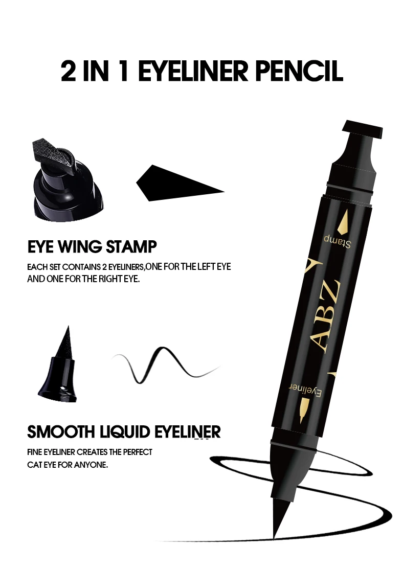2 In 1 Big Size Eyeliner Stamp Eye Wing Stamp Liquid Eyeliner Pencil Stamp Triangle Seal Eye