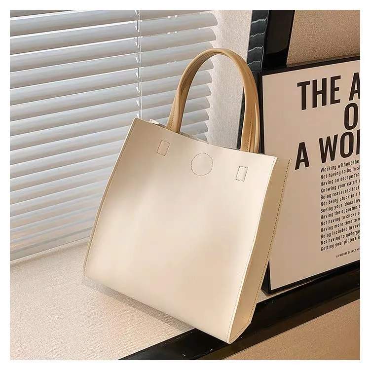 Wholesale blank PU tote bag with custom printed logo tote bags for college students