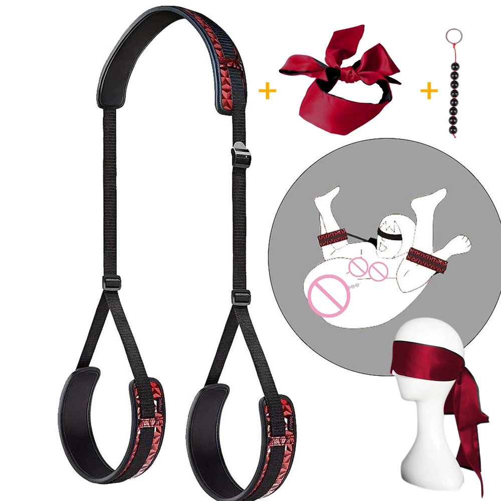 Pinkzoom Sex Bondage BDSM Kit Adjustable Handcuffs Collar Blindfold SM