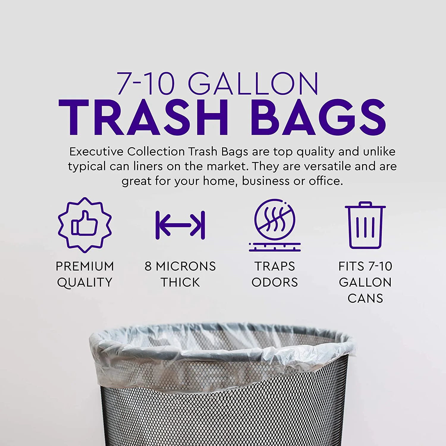 8 Gallon Medium Trash Bags Clear Garbage Bags Kitchen Trash Bags Plastic  Wastebasket Trash Can Liners 240 Counts 30 Liter PE ENK - Buy 8 Gallon  Medium Trash Bags Clear Garbage Bags