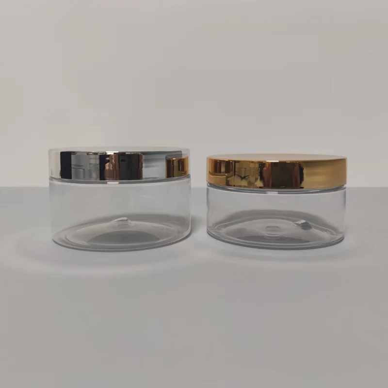 Wholesale Cosmetic Food Packaging 100ml 150ml 200ml 300ml 500ml Amber Black Pet Plastic Cosmetic Cream Jar With Lid