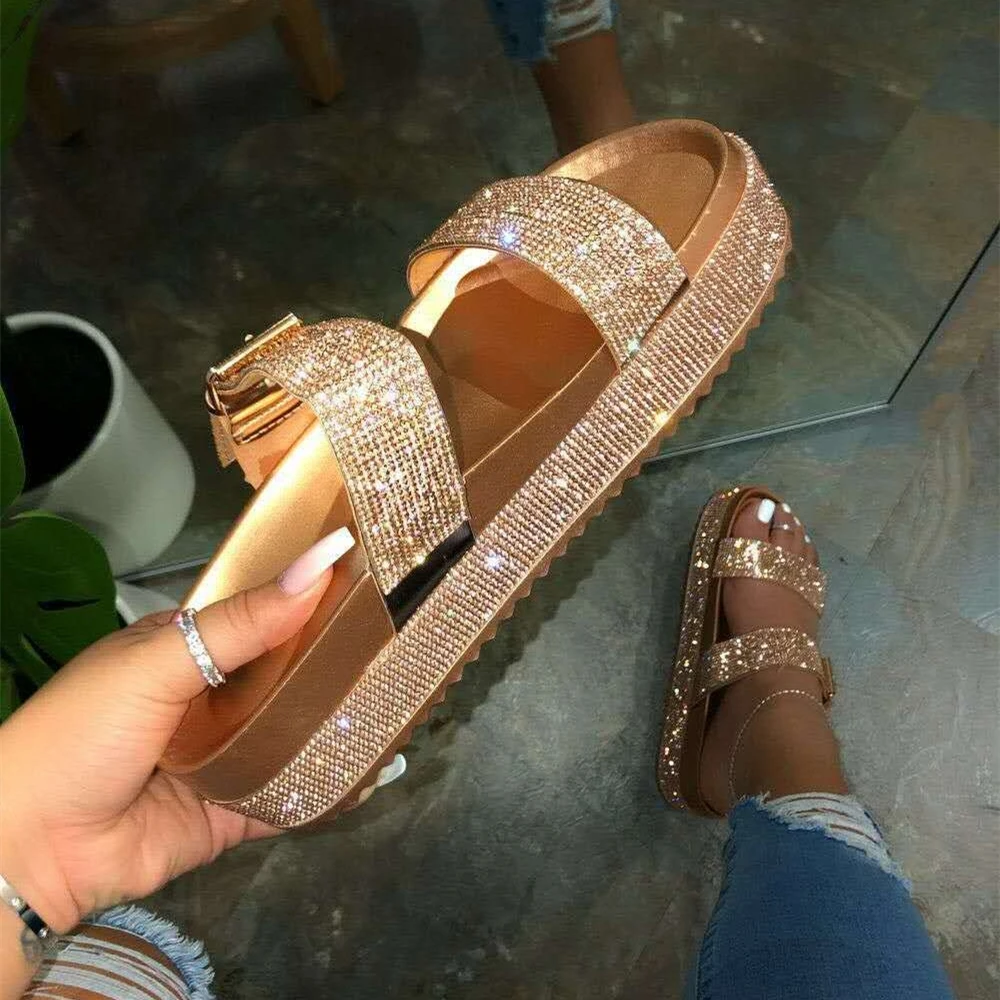 rose gold diamond sandals