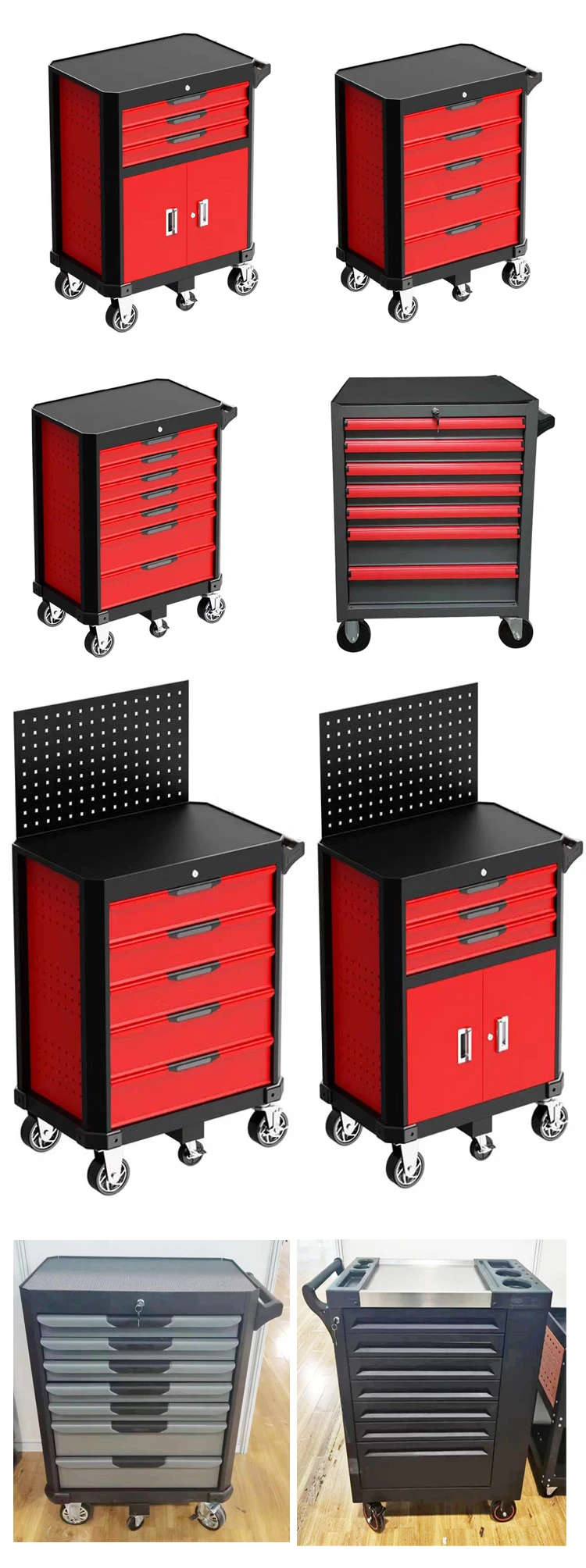 Heavy Duty Professional Movable Tool Trolley Chest Workshop Garage ...