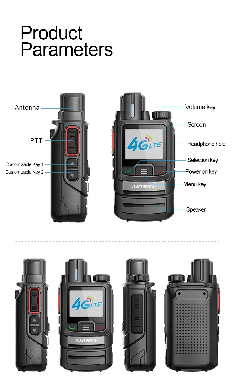 Anysecu Hd Poc G Network Long Range Radio With Gps Hd Realptt Or Zello Intercom Android