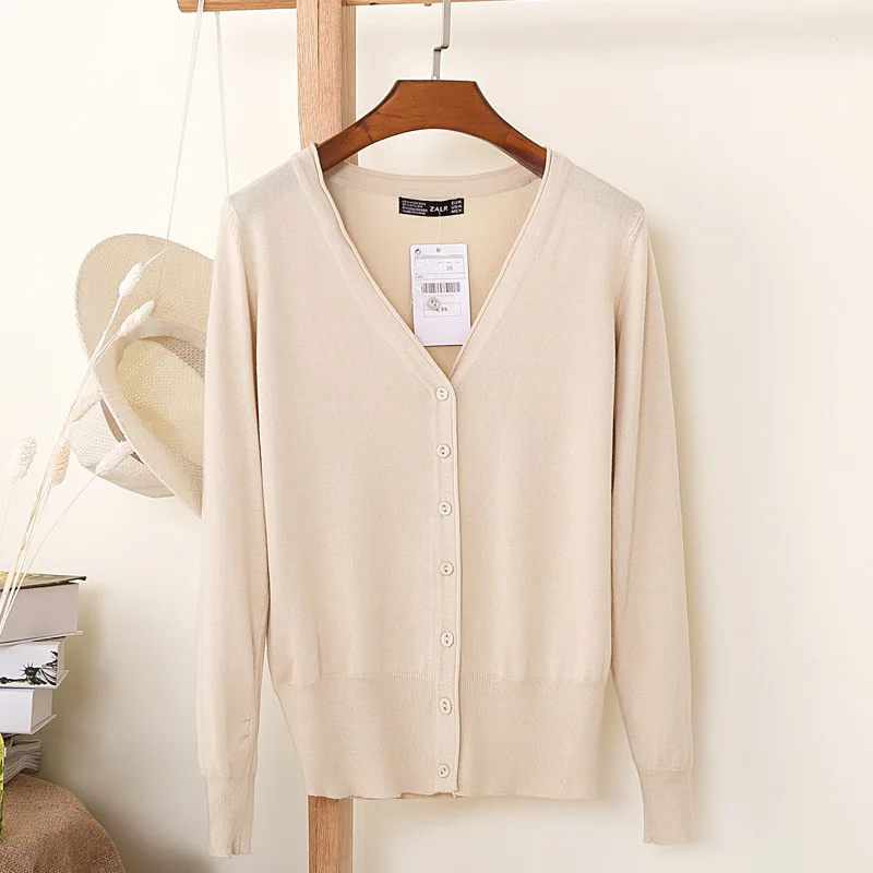 Loose Casual Sweaters Short Knit Top Women's Cardigan Thin Spring Long Sleeve Shawl Jacket Women Knitted