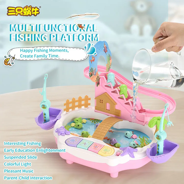 Развивающая рыболовная игрушка 4 в 1, Интерактивная рыболовная игрушка для родителей и детей с подсветкой и музыкой
