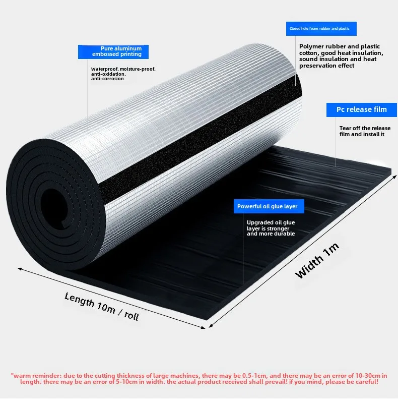 Roof Thermal Insulation Material Rubber and Plastic Aluminum Foil Self-adhesive Thermal Insulation Cotton