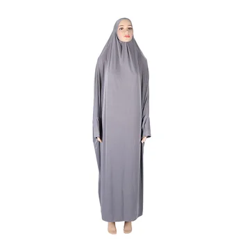 Islamic Maxi Abaya Model Pakaian Hijab Muslim Prayer Women'S One-Piece Black Prayer Dress Kaftan With Hijab