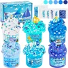 6 in 1 box DIY ไอศกรีมถ้วย Crystal Slime (สีน้ำเงิน)