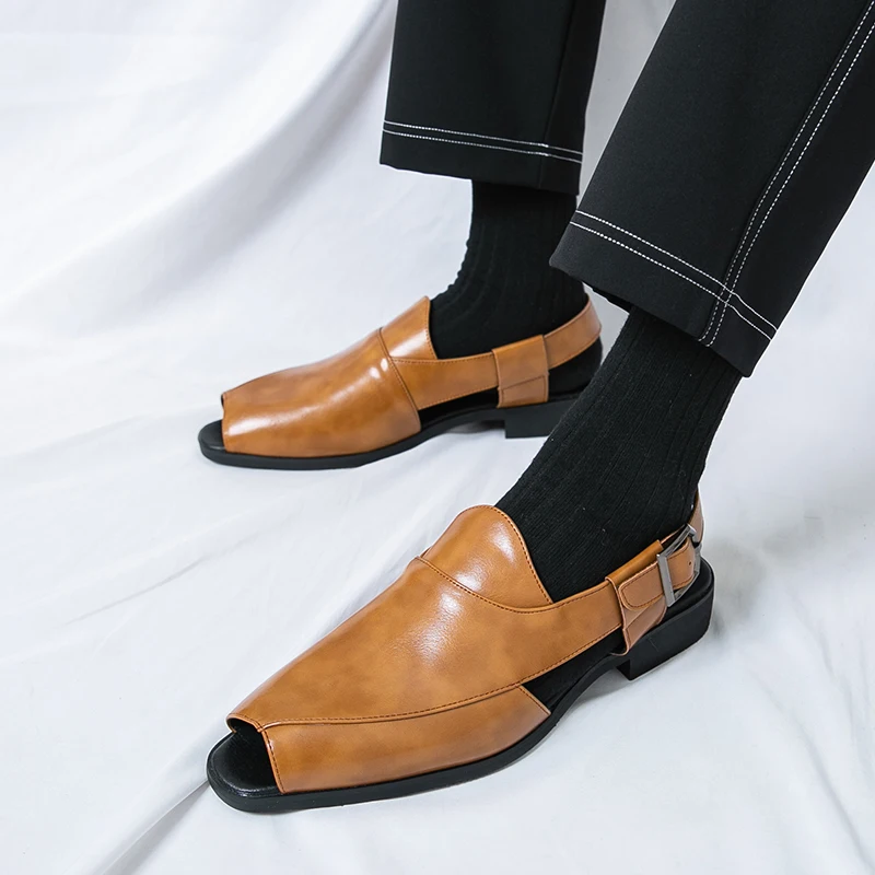 New Arrivals Mens Formal Dress Flat Pu Leather Shoes Comfort Anti-Slippery Men  Sandals| Alibaba.com