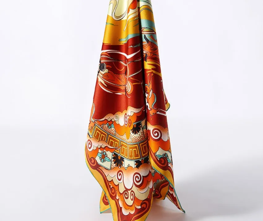 Шарф из 100% шелка с цифровой