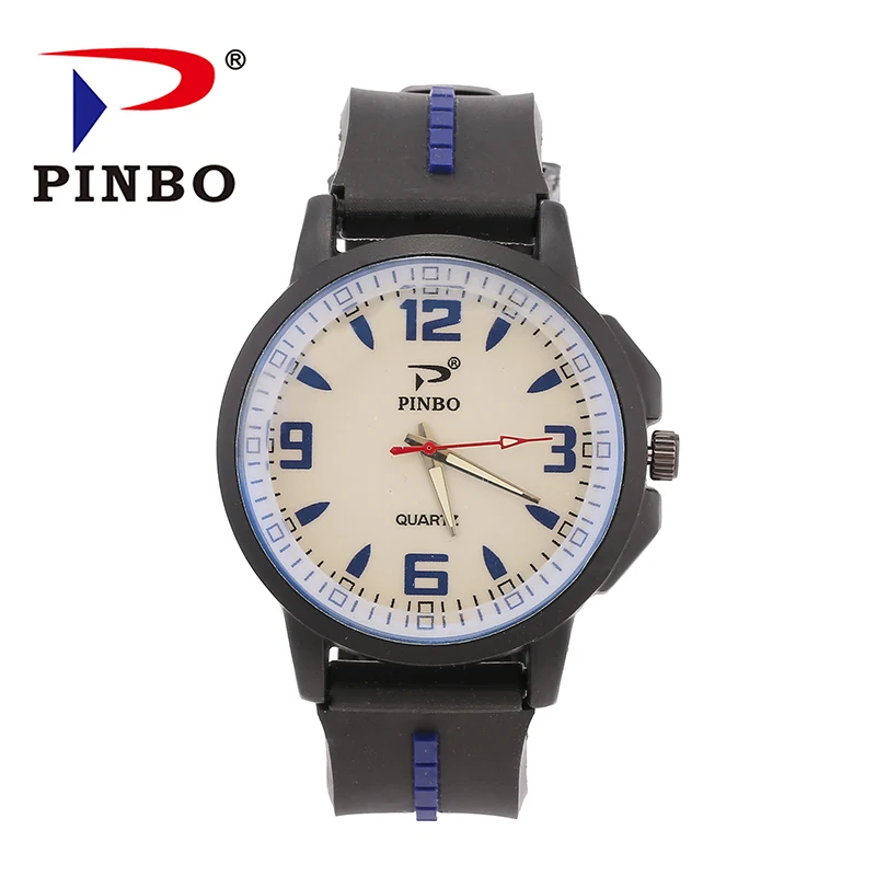 PB411 PINBO Fashion Casual Brand Watch Man Outdoor Sport Silicone Strap Buckle Simple Mens Clock Quartz Wrist Watches Alibaba