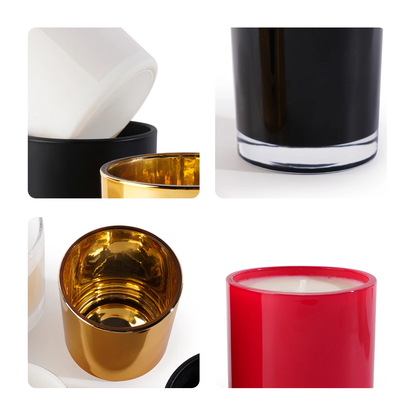 Custom Wholesale Matte Vessels Empty 8oz Container Black Glass Candle