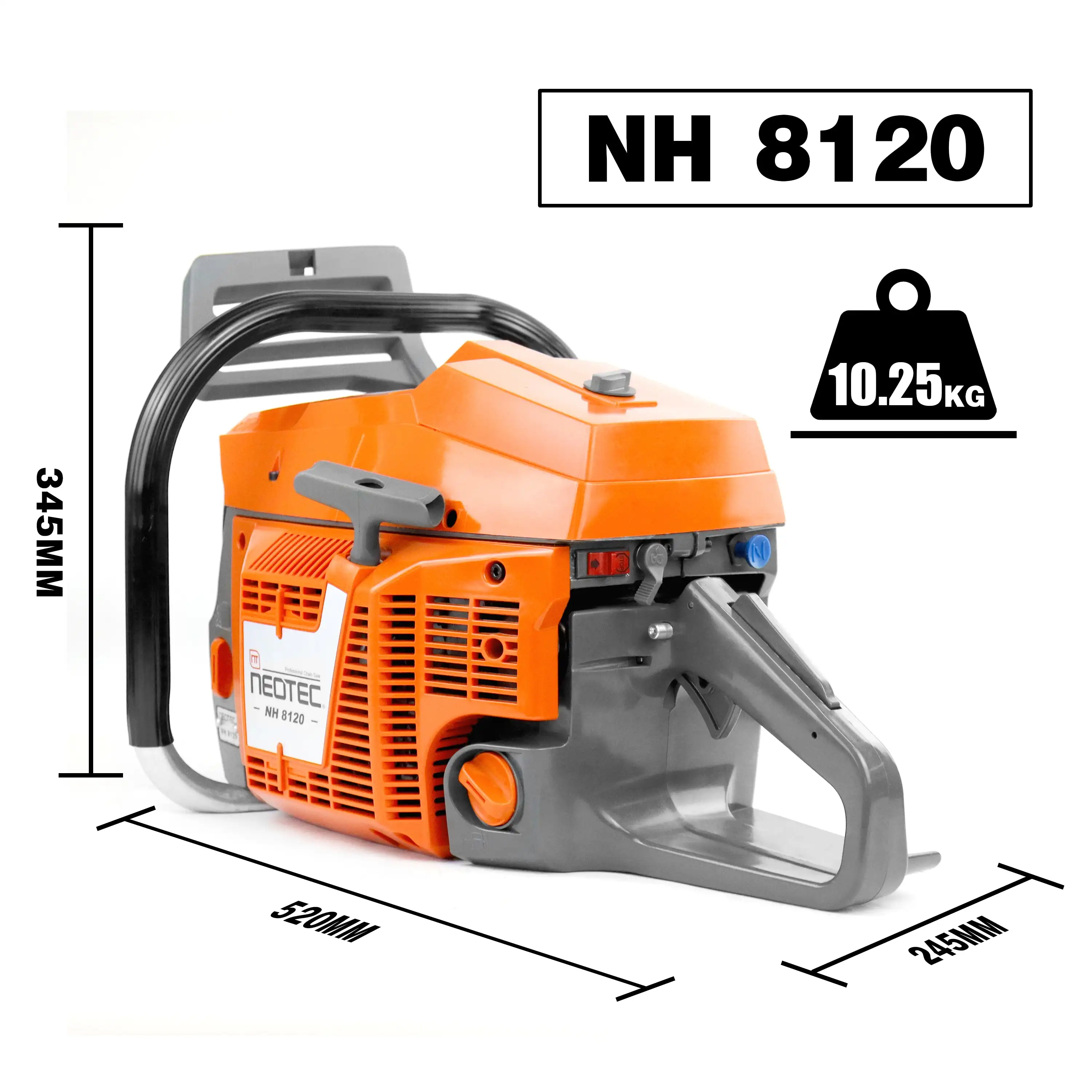 NEOTEC NH8120 Gas Chainsaw - Heavy Duty Firewood Cutting