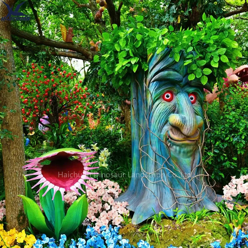 Arbres Animatroniques Intérieurs de Haute Qualité Racontant des Histoires, avec Visage Humain, Bouche Réaliste sur Mesure et Mouvement