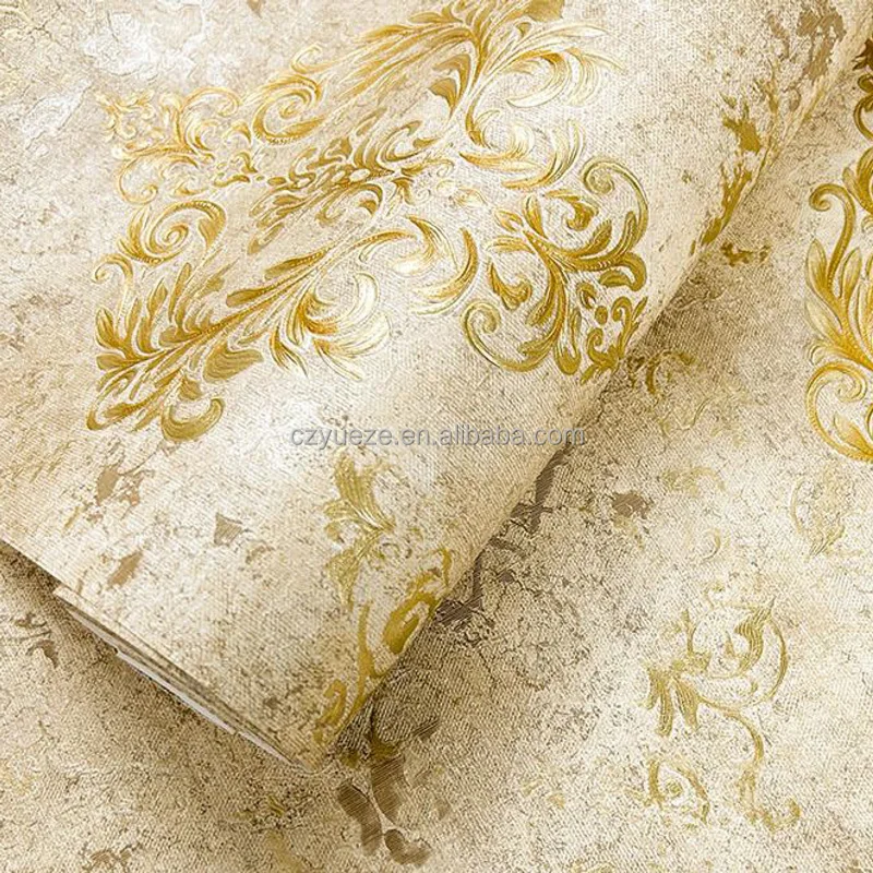 3D Dark Blue Damask Pattern Wallpaper for Living Room Hotel Restaurant Clothing Store Background Wall Wallpaper