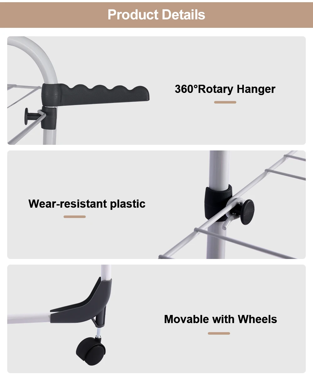 Wholesale Powder Coating Four Layers Wet Clothes Drying Rack Vertical ...