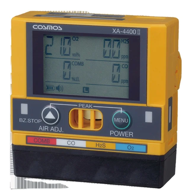 NEW Cosmos Diffusion XP-4400II Handheld Combustible Multi-Gas Concentration Detector for O2 CO H2S CH4  LPG Town Gas I-C4H10