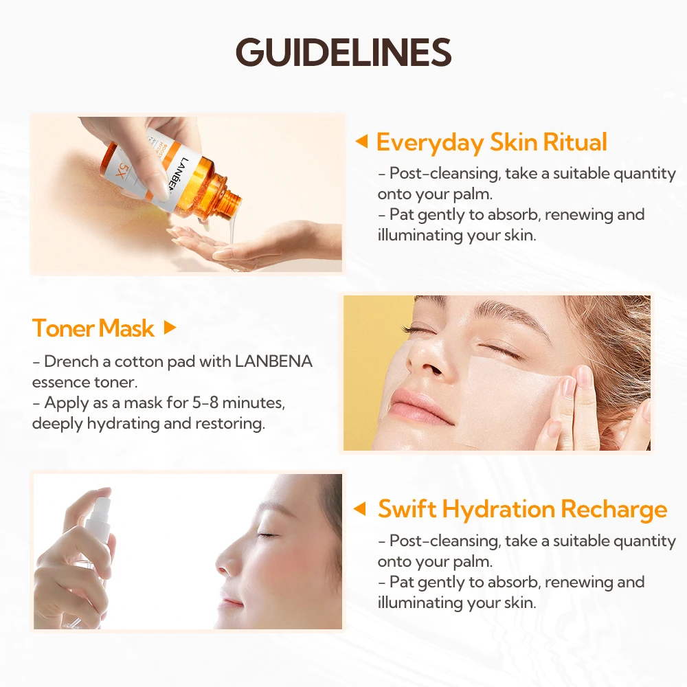 Lanbena Private Label Best Makeup Brighten Niacinamide Vitamin c Facial Toner 150ml Radiance Whitening Facial Toner factory