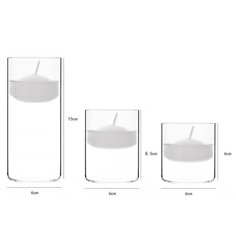 Wedding Water Decor Tall Candle Jars Large Clear Empty Glass Cylinder Floating Candles Holders