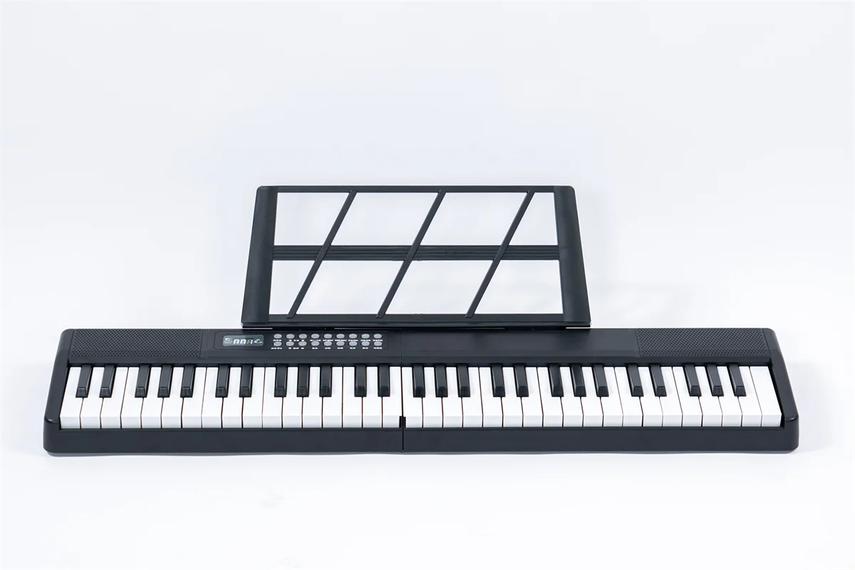Foldable 61 Keys School Use Piano Learning Music Keyboard Portable Beginners Electronic Piano with MIDI for Wholesale