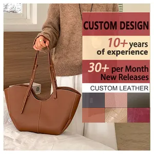 Designer Women's New Soft Pu Leather Shoulder Bags Fashion Handbag Large Capacity Premium Bucket Tote Bag