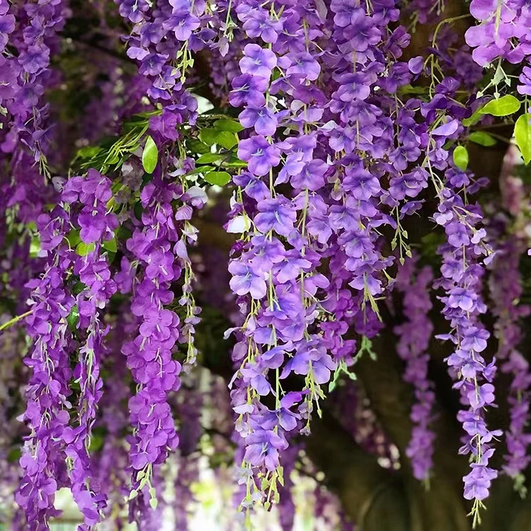 Artificial Silk Wisteria Blossom Tree Large Purple Flower Tree for Wedding Decoration Artificial Wisteria Tree