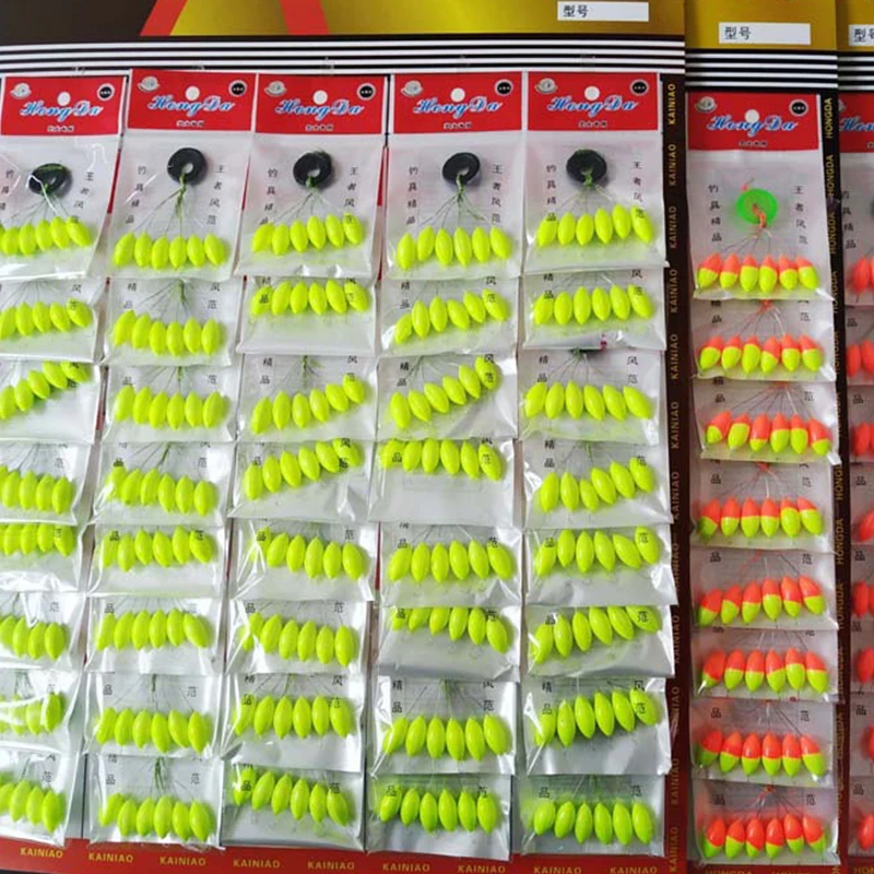 40bags/lot foam double color oval fishing