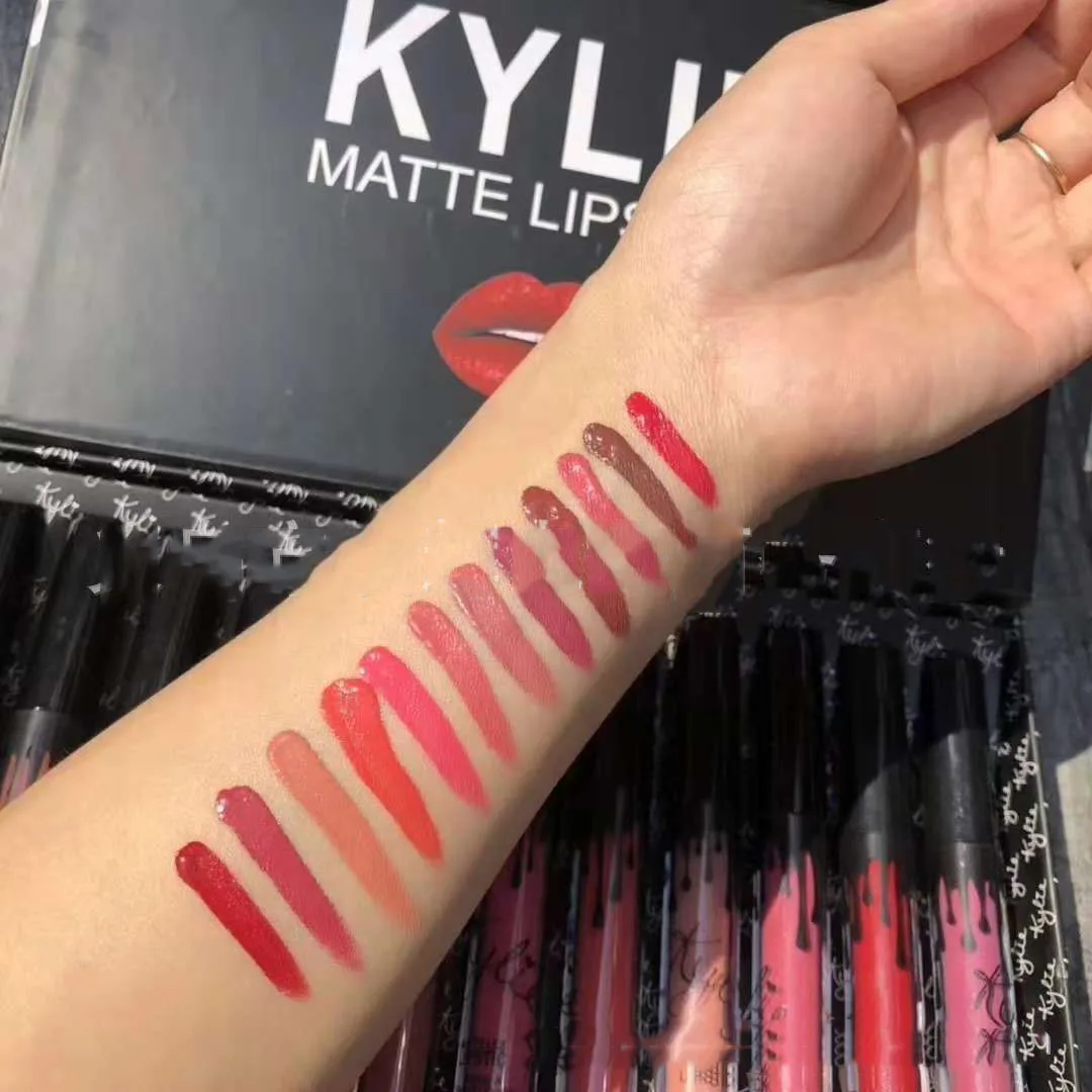 
 12 матовых бархатных органических блесков для губ, Подарочная коробка, набор жидких блесков для губ, стойкие Контейнеры Для Губ  