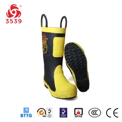 3539 EN15090 EN ISO 20344 неопреновые защитные противопожарные сапоги с