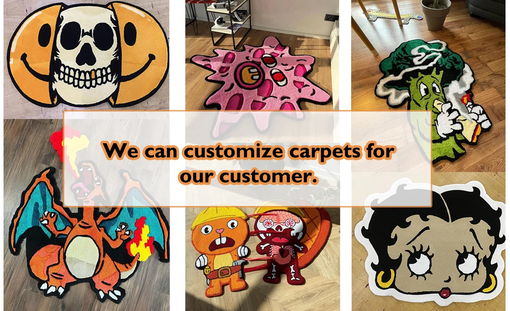 Manufacture Custom Logo Brand Designer Rug Tufted Floor Sneaker Carpet