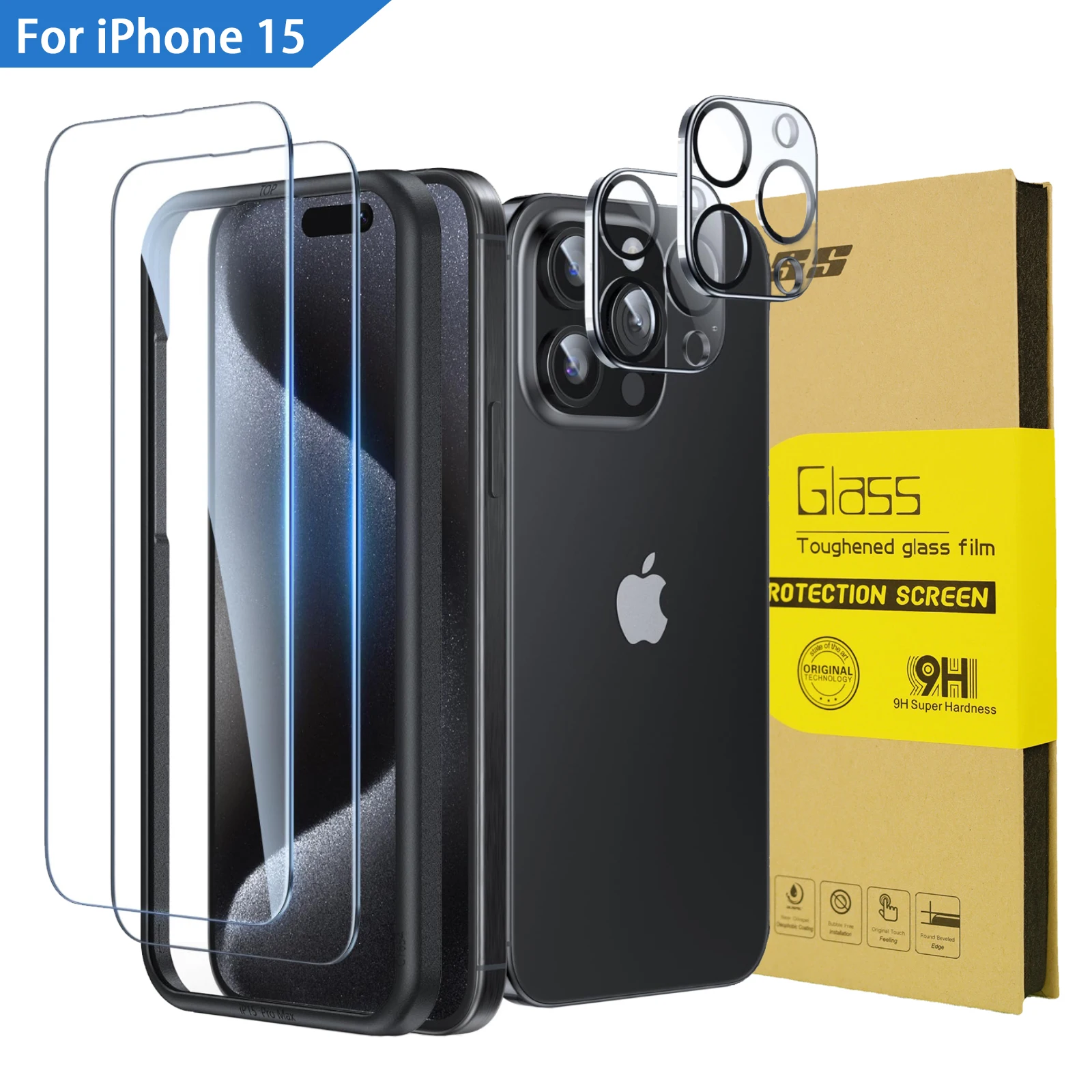 Hyto Screen Protector For Apple Iphone 15 Pro Max Tempered Glass Camera