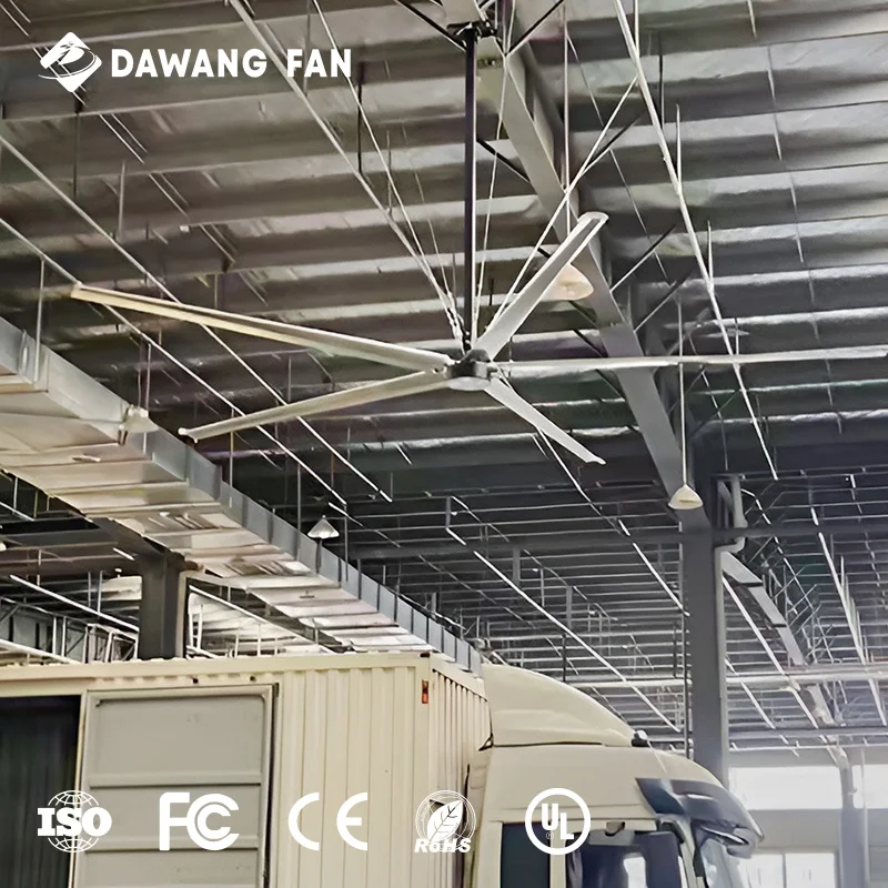 Dawang 24 фута Промышленный потолочный вентилятор 1,5 кВт 110 В - 440 В PMSM HVLS для большого склада 1,5 кВт 110 В - 440 В промышленный вентилятор для вентиляции