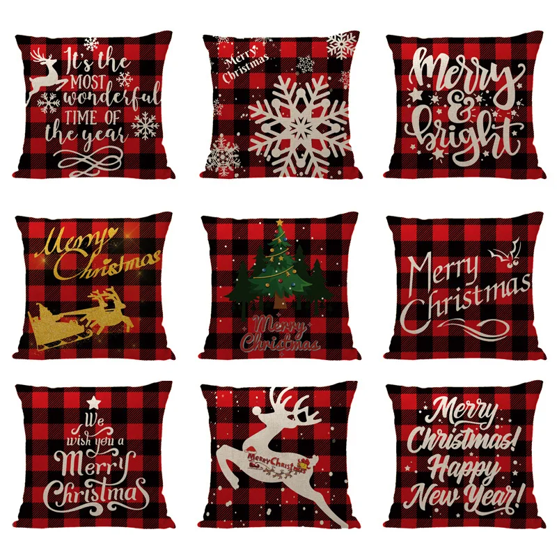 Cushion Cover Christmas Pillow Case Navidad for Home Santa Claus Christmas Ornaments Xmas Decoration Supplies New Year 2022