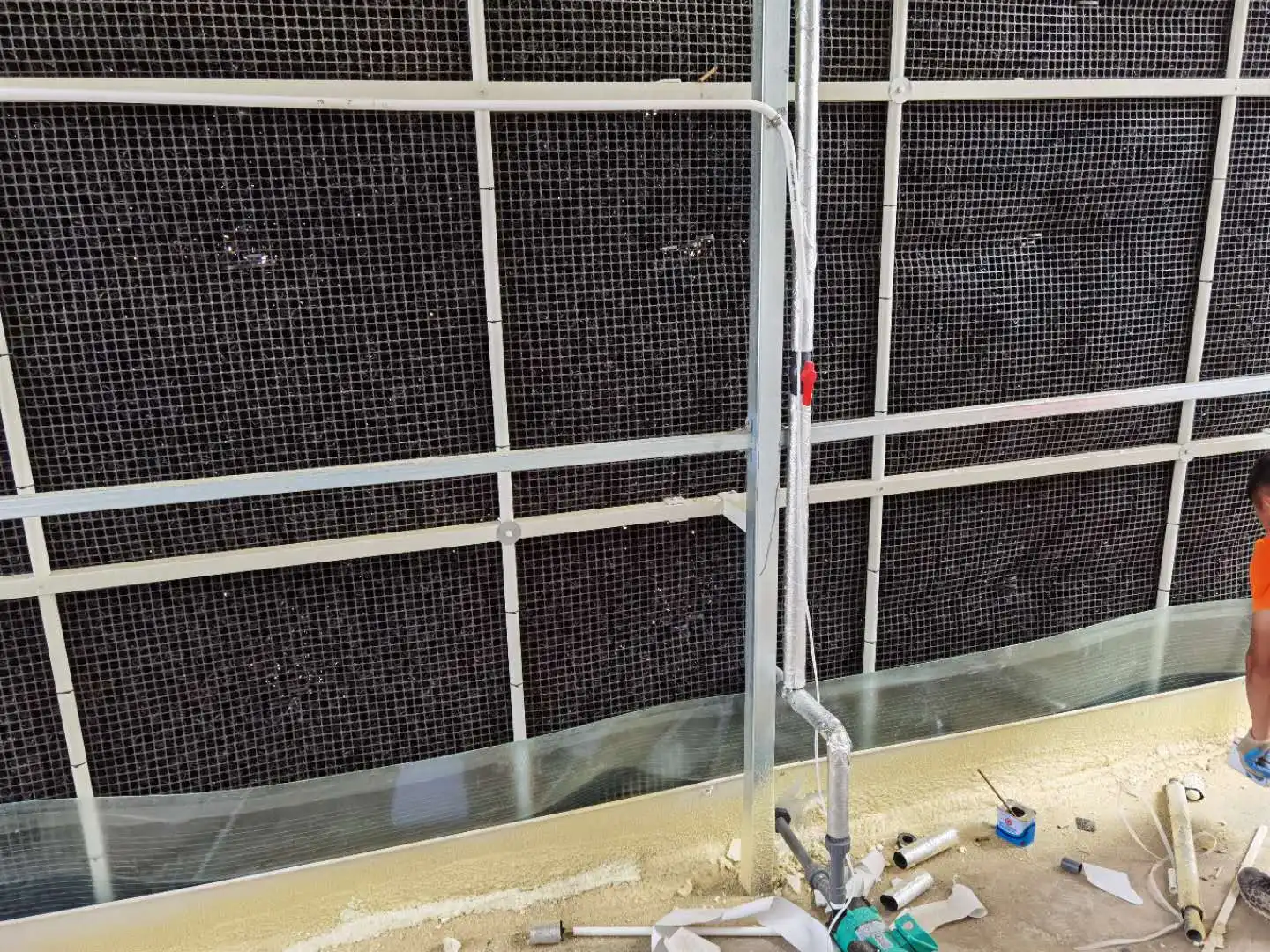 PP Plastic Splash Trickle Grid Cross-Fluted Sheet Deodorizing Wet Curtain Net Counter Flow Cooling Tower Film Fills for Pig Farm