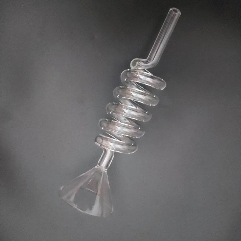 Custom Logo Handmade High Borosilicate Clear Glass Funnel with Straight Top Spiral NECK Cooling Funnel for Coffee Filter Maker manufacture