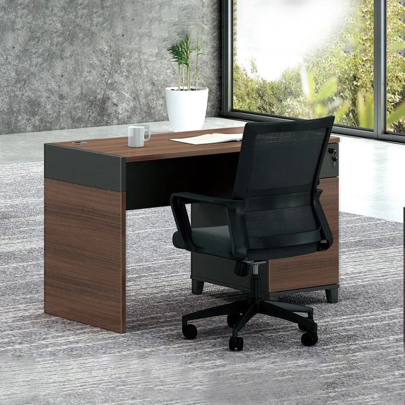 Small Simple Design Melamine Single Person I Shaped Office Desk Staff Table for Office Table