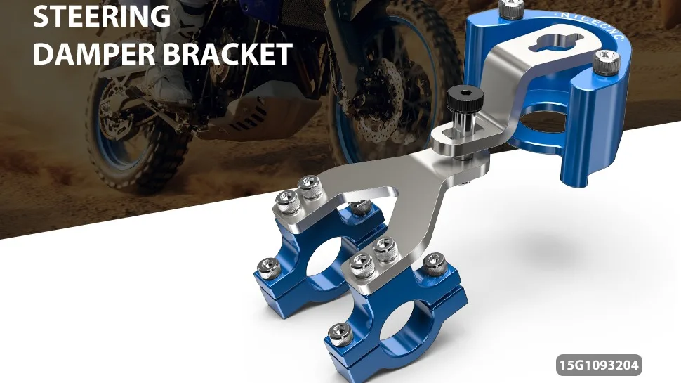 FXCNC Steering Damper Mounting Stanchion Bracket - Fits 36-54mm Fork Clamps, CNC Aluminum