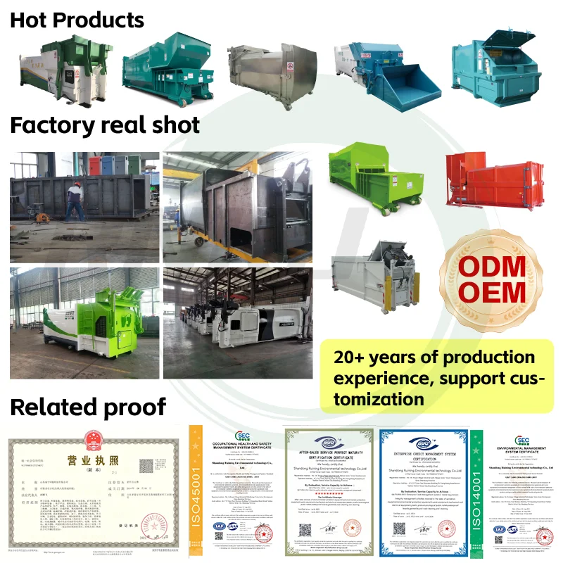 RNKJ Brand Customised Automatic Trash Collection Maker Companies Rubbish Bin Box Compactor Garbage Compressor