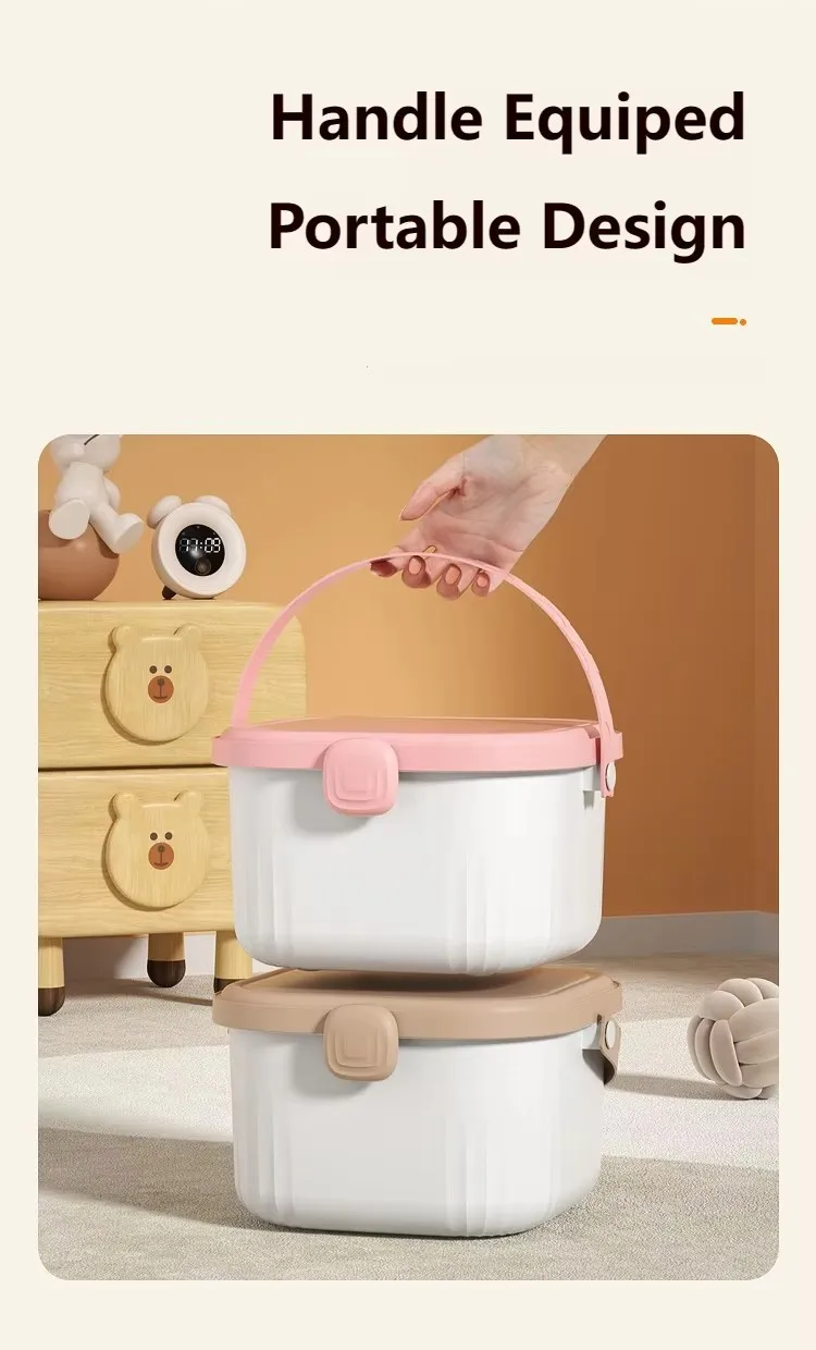 Large Capacity Cartoon-Style Toys Organizer Portable Latch Case Baby's Items Storage Box Made of Durable Plastic details