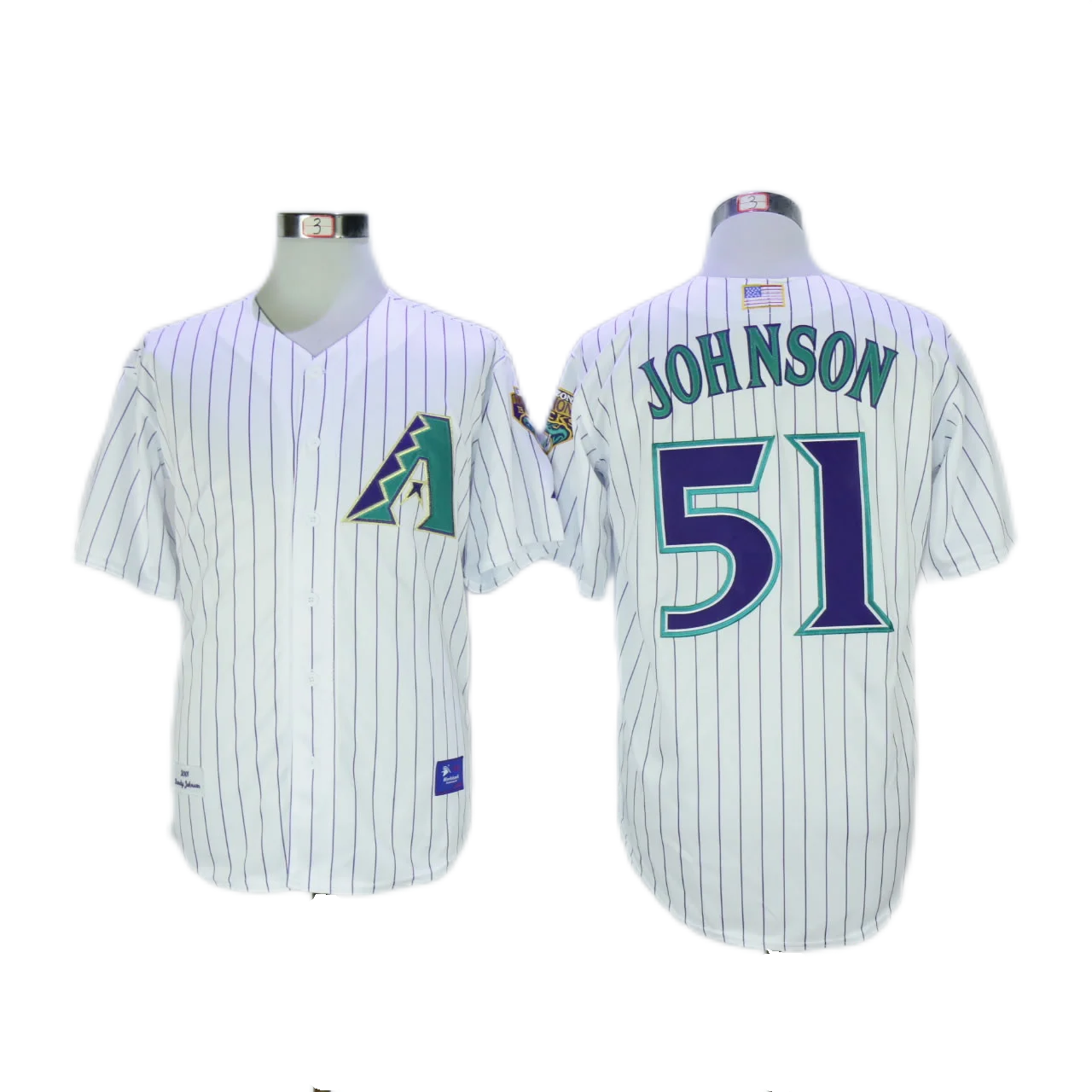 Best Selling Product] Arizona Diamondbacks Randy Johnson 51 MLB White  Purple Jersey Hot Fashion Hoodie Dress