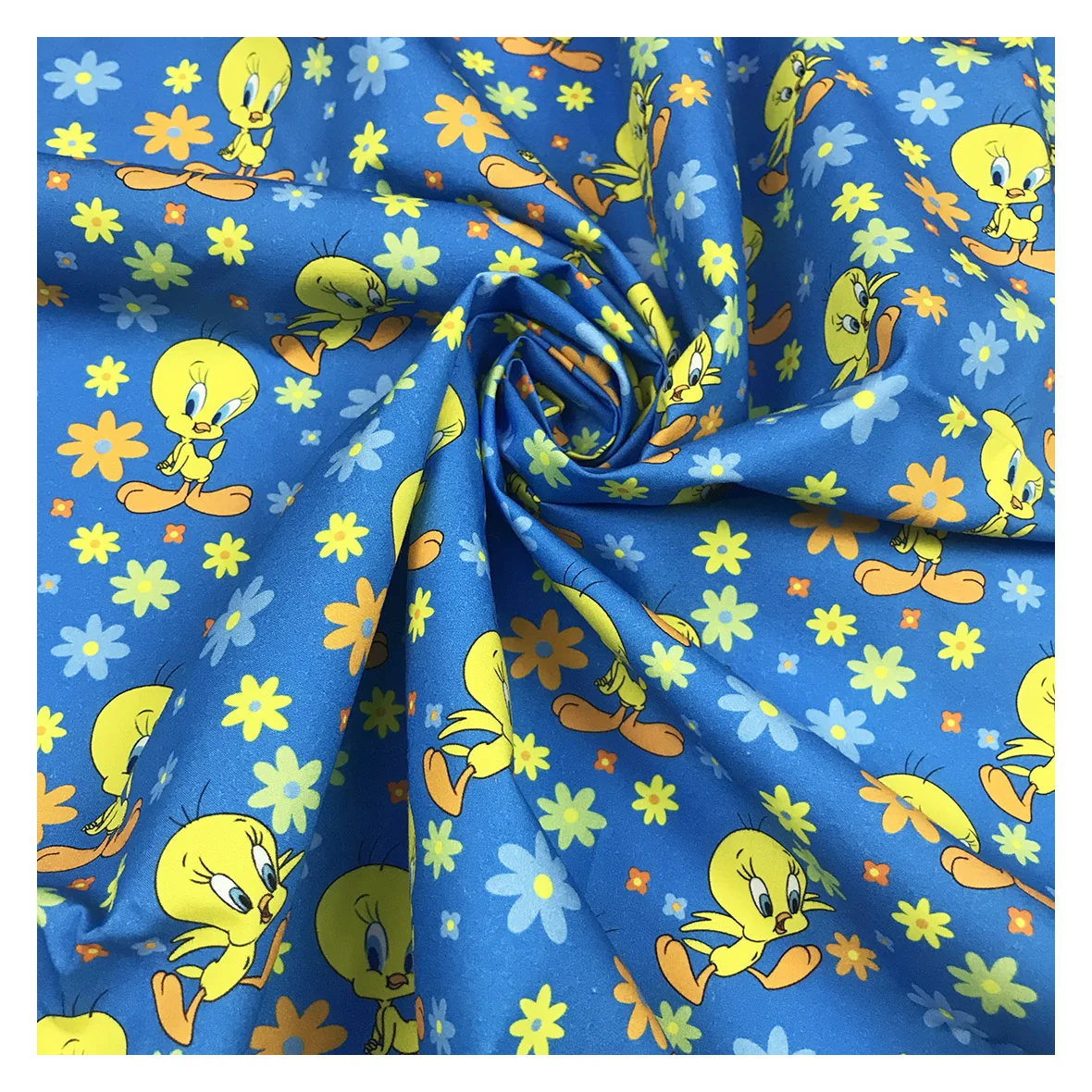 The Factory Outlet Tweety Cartoon Custom Baby Print Cotton Poplin Fabric 135gsm Fabric Digital Printing for Clothing