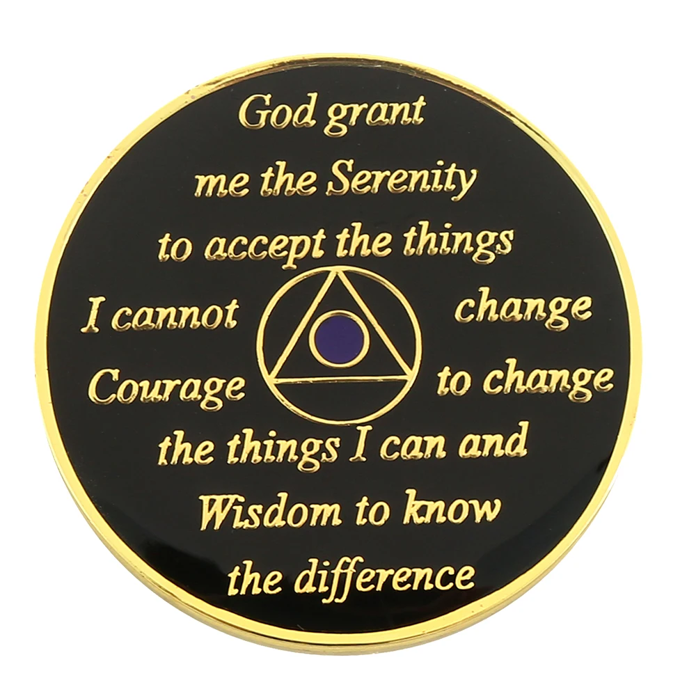 High Quality Bulk Cheap Custom Metal Gold AA Coin 1 Year 5 Year Recovery Sobriety Souvenir Coin