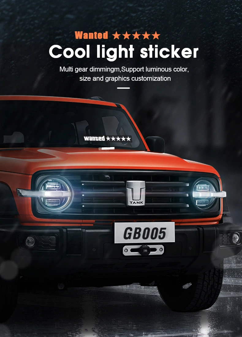 Factory Custom New Animated Car Decals Flashing Led Panel Stickers Car