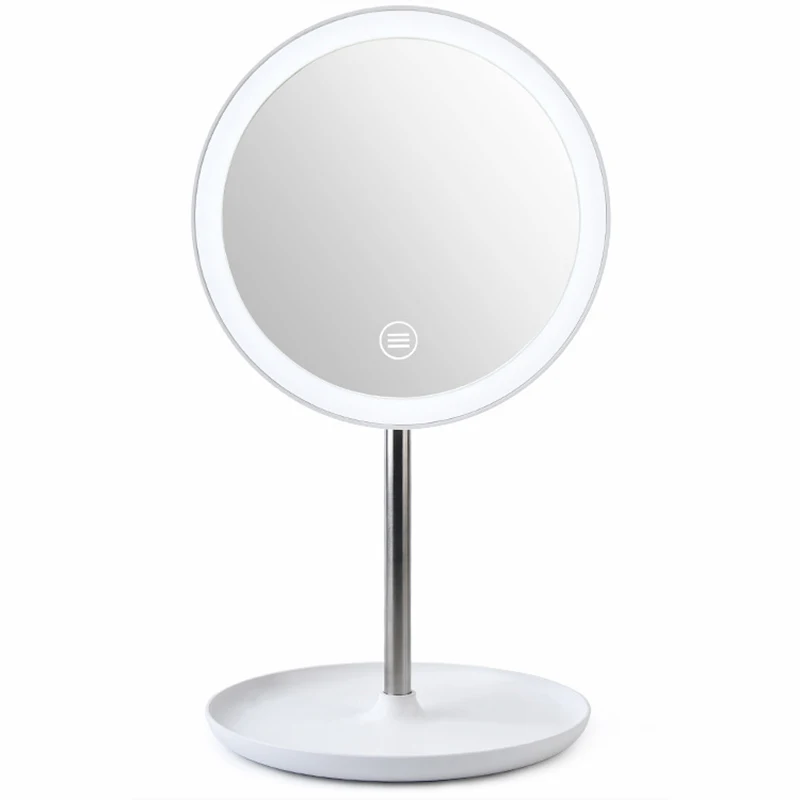 360 Degree Rotation Cosmetic Make up Mirror Small Lighted Led Makeup Mirror With Light