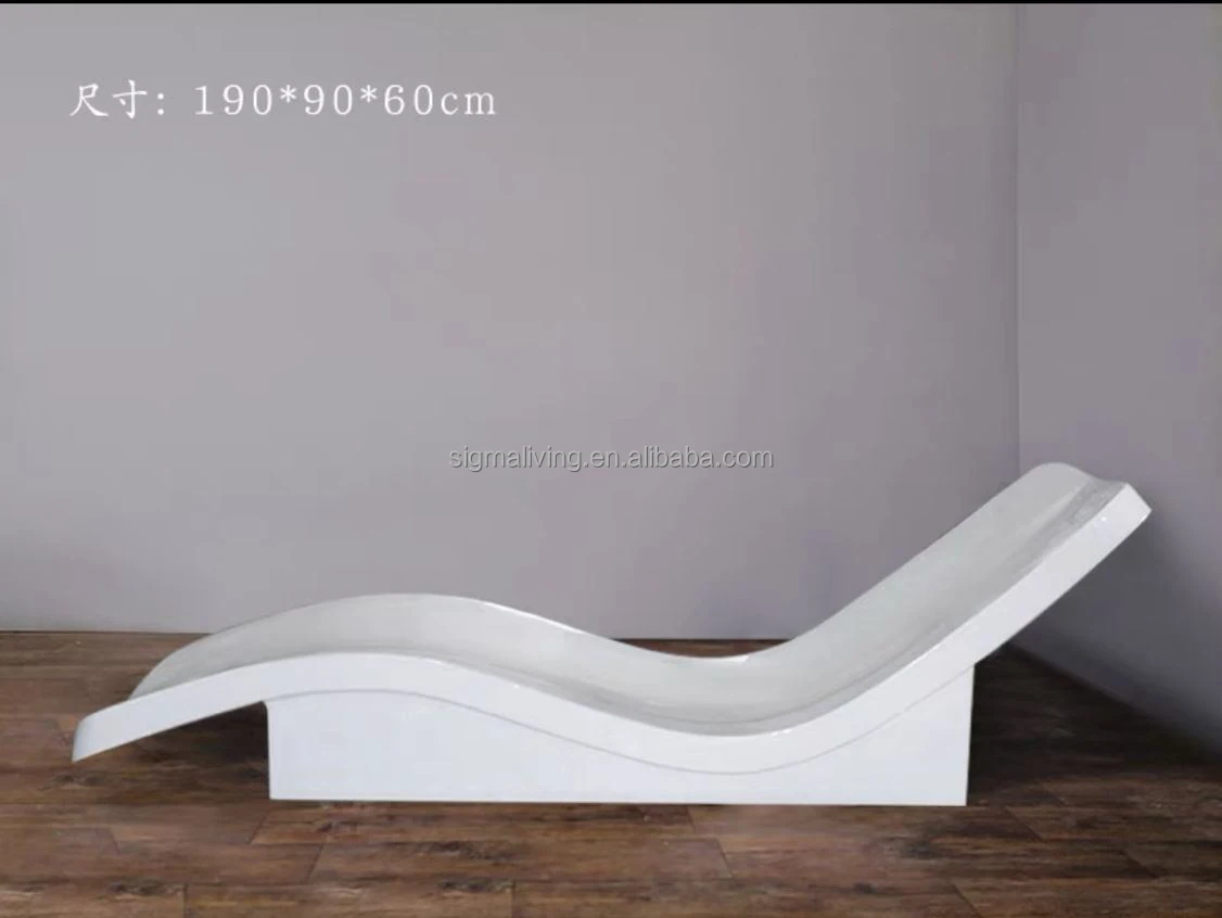 Outdoor pool wave chaise lounger bed deck slumber sun lounger for pool shadow