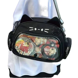 New Fashion ITA Backpack Candy Color Best Selling Cute Style Shoulder Cross-body Bag for Leisure Transparent Visible Cat Handbag